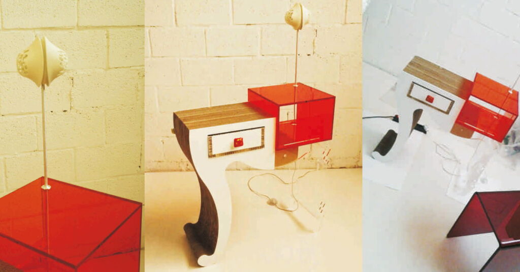 Mobile di design in cartone e plexiglass Futura